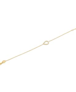 18K Yellow Gold Pear Bracelet - 1.74g