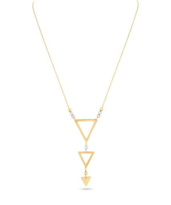 18K Yellow/White/Rose Gold Necklace - 3.35g