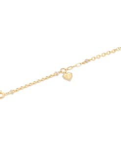 18K Yellow Gold Heart Bracelet - 8.50g