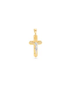18K Yellow/White Gold Cross Pendant - 7.70g