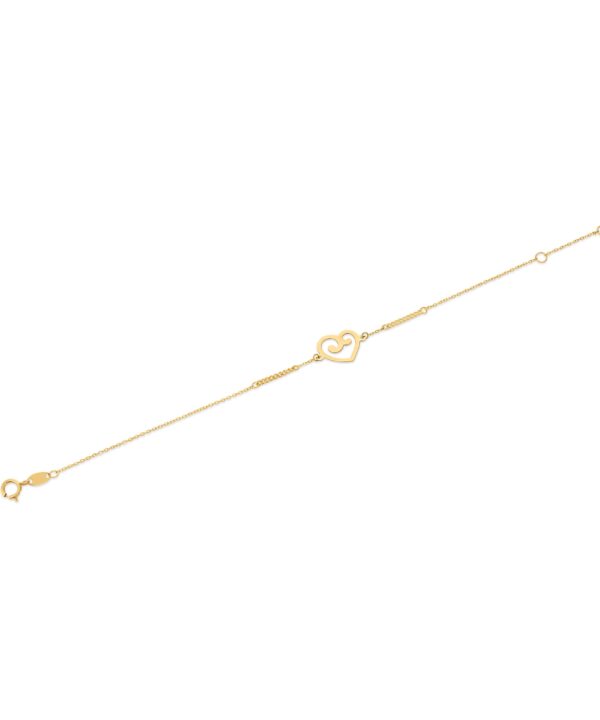 18K Yellow Gold Heart Bracelet (0.61g)