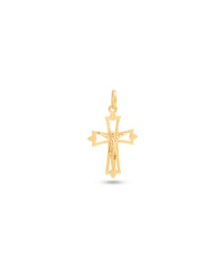 18K Yellow Gold Cross Pendant - 1.19g