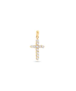 18K Yellow Gold Cross Pendant - 1.96g