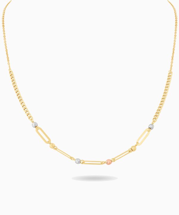 18K Yellow/White/Rose Gold Necklace - 1.60g