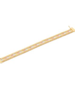 18K Yellow/White/Rose Gold Bracelet - 15.22g