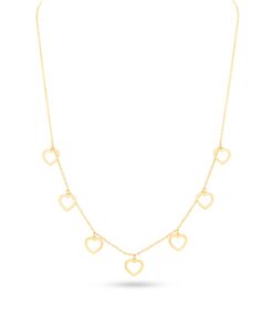 18K Yellow Gold Heart Necklace - 1.50g