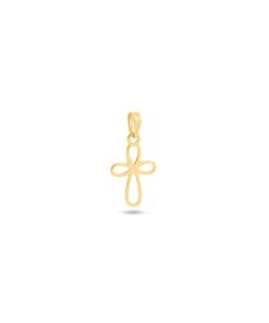 18K Yellow Gold Cross Pendant - 0.88g