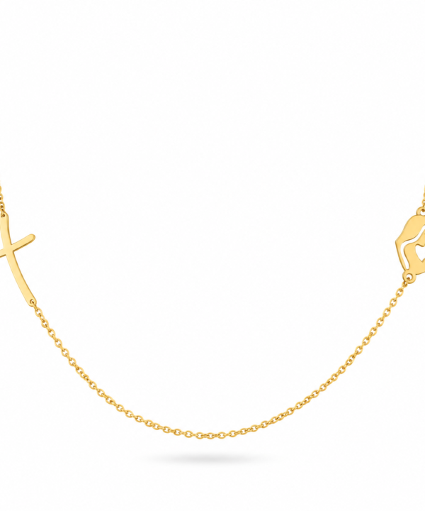 18K Yellow Gold Icon Necklace - 1.25g