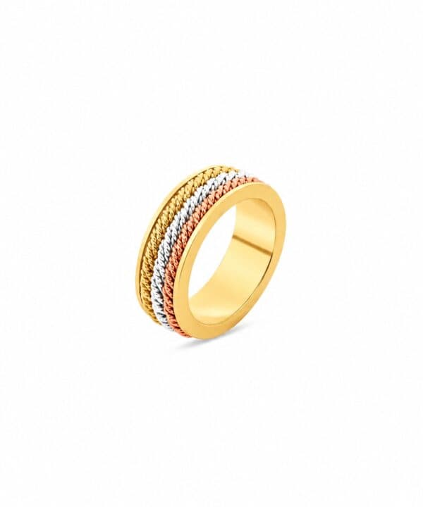 18K Yellow/White/Rose Gold Ring - 8.64g