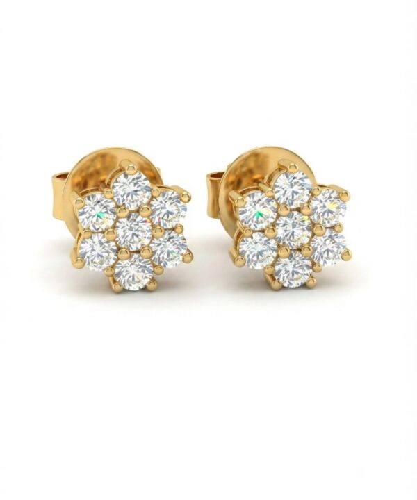 18K Yellow Gold & Diamond Earrings (0.90ct)