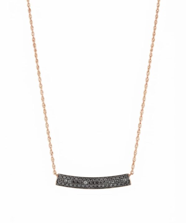 18K Rose Gold & Black Diamond Necklace (0.10ct)