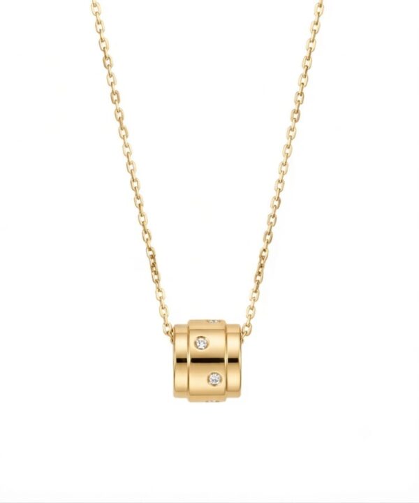 18K Yellow Gold & Diamond Necklace (0.12ct)