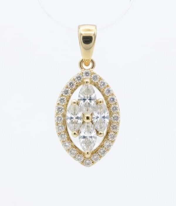 18K Yellow Gold & Diamond Pendant (0.43ct)