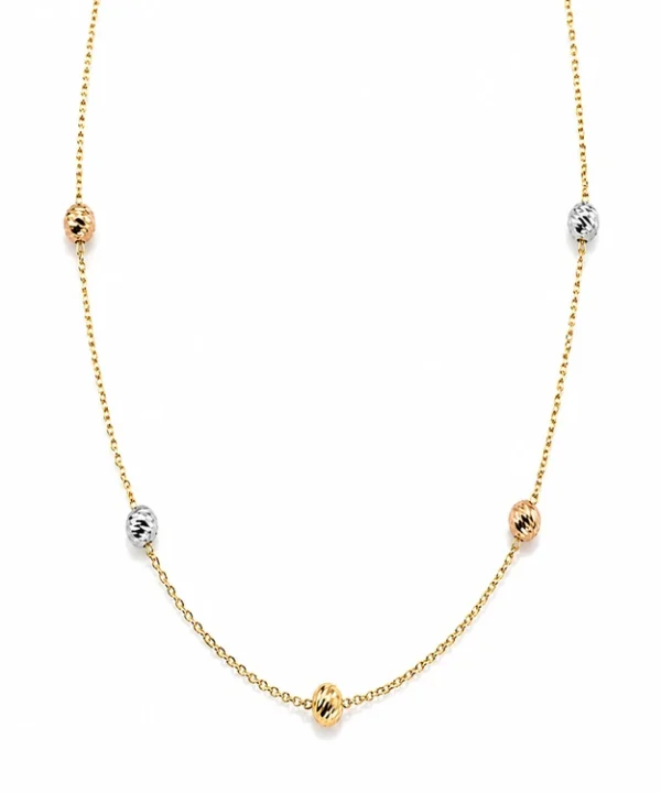 18k Yellow/White/Rose Gold Necklace - 2.84g