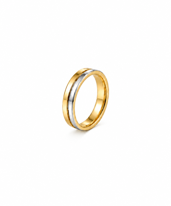 18K Yellow/White Gold Wedding Band (3.83g)