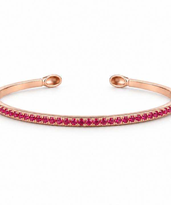 18K Rose Gold & Ruby Bangle (0.86ct)