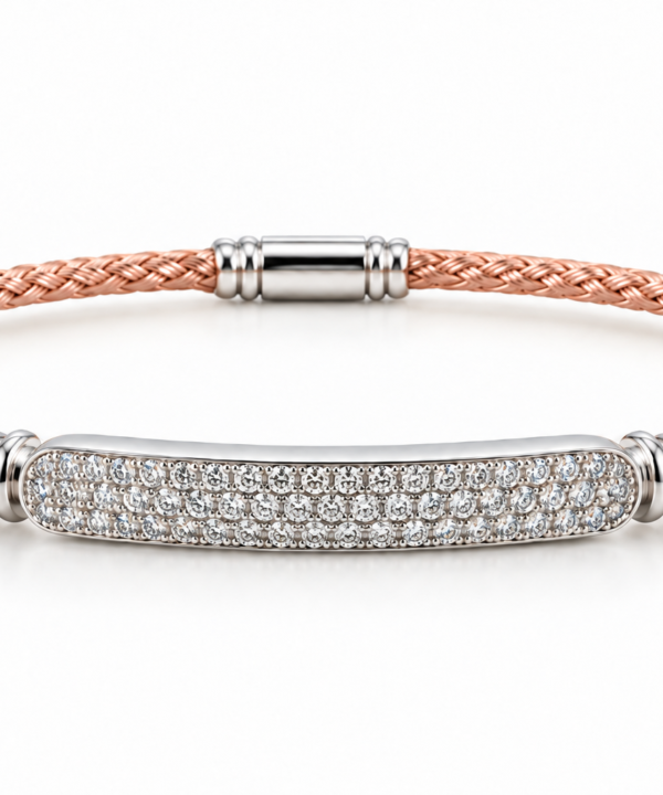 18K White/Rose Gold & Diamond Bangle (0.30ct)