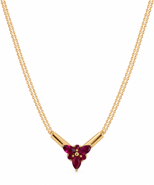 18K Yellow Gold & Ruby Necklace (0.49ct)
