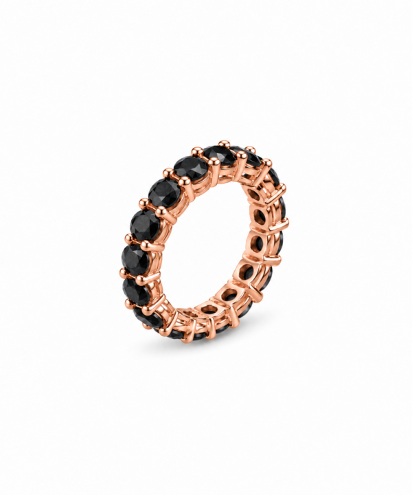 18K Rose Gold & Black Diamond Wedding Band (3.06ct)