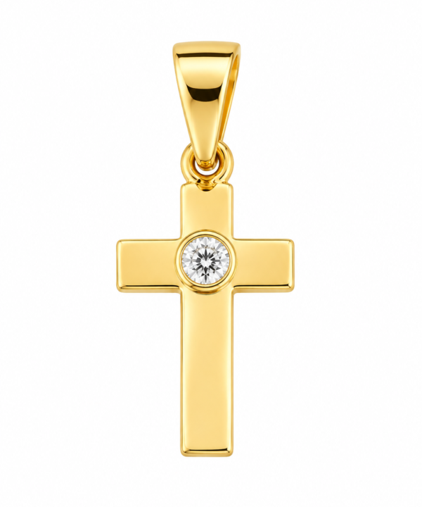 18K Yellow Gold & Diamond Pendant (0.08ct)