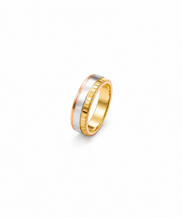 18K Yellow/White/Rose Gold Wedding Band (6.58g)