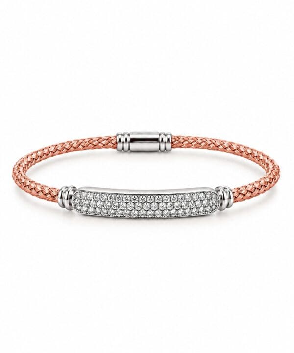 18K White/Rose Gold & Diamond Bangle (0.30ct)