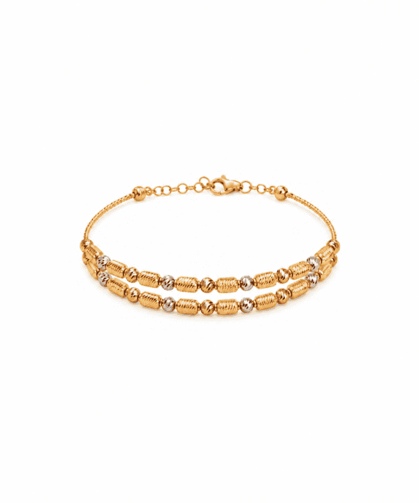 18K Yellow/White/Rose Gold Bangle (8.31g)