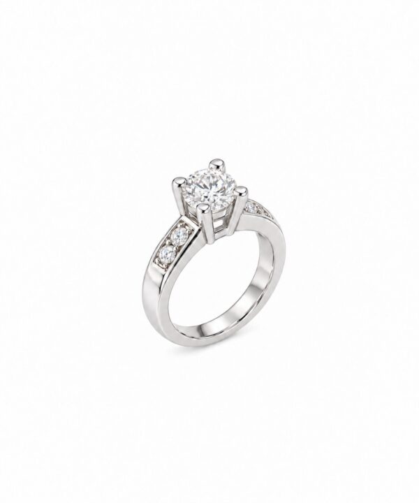 0.50ct Round Diamond Side-Stones Engagement Ring