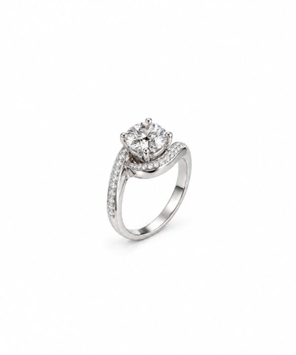 1.03ct Round Diamond Pave Engagement Ring
