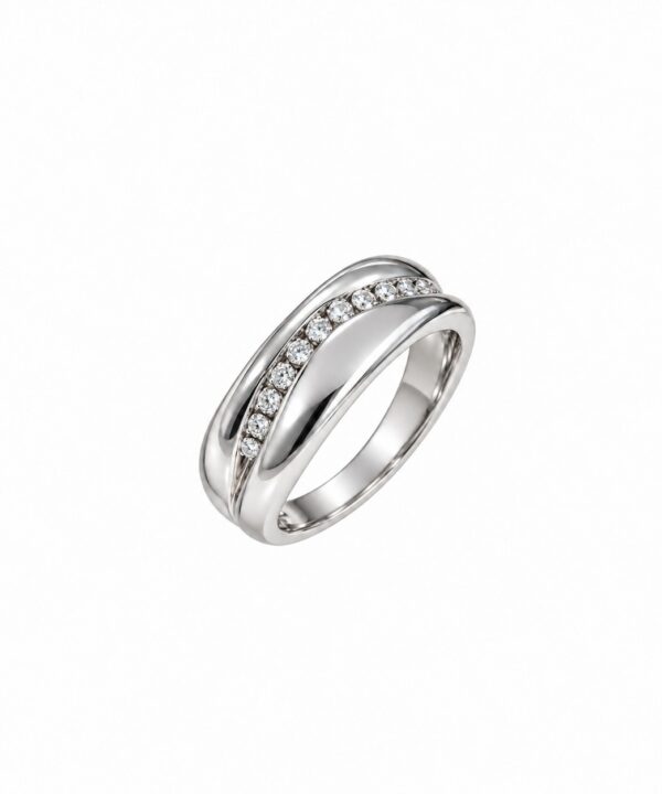 18K White Gold & Diamond Wedding Band (0.10ct)