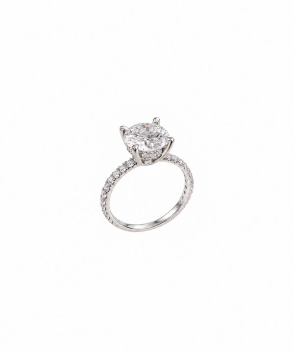 1.60ct Round Diamond Pave & Hidden Halo Engagement Ring