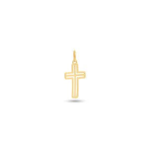 18K Yellow Gold Cross Pendant - 0.71g