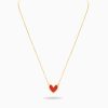 18K Yellow Gold Heart Necklace - 1.12g
