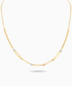 18K Yellow/White/Rose Gold Necklace - 1.60g