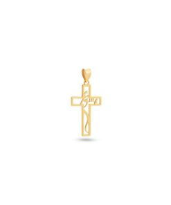 18K Yellow Gold Cross Pendant - 0.45g