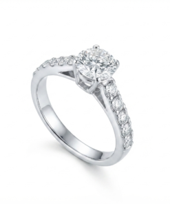 1.00ct Round Diamond Side-Stones Engagement Ring