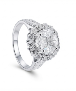 18K White Gold & Diamond Illusion Ring (1.55ct)