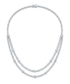 18K White Gold & Diamond Necklace (4.09ct)