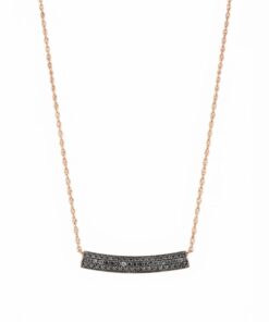 18K Rose Gold & Black Diamond Necklace (0.10ct)