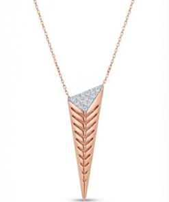 18K Rose Gold & Diamond Necklace (0.26ct)