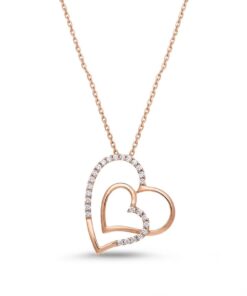 18K Rose Gold & Diamond Necklace (0.13ct)