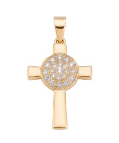 18K Yellow Gold & Diamond Pendant (0.34ct)